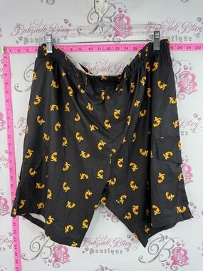 Sovereign Code shorts swim Men's Black Swim Board Shorts with Yellow Fish Print